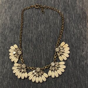 Vintage JCrew statement White Floral Necklace